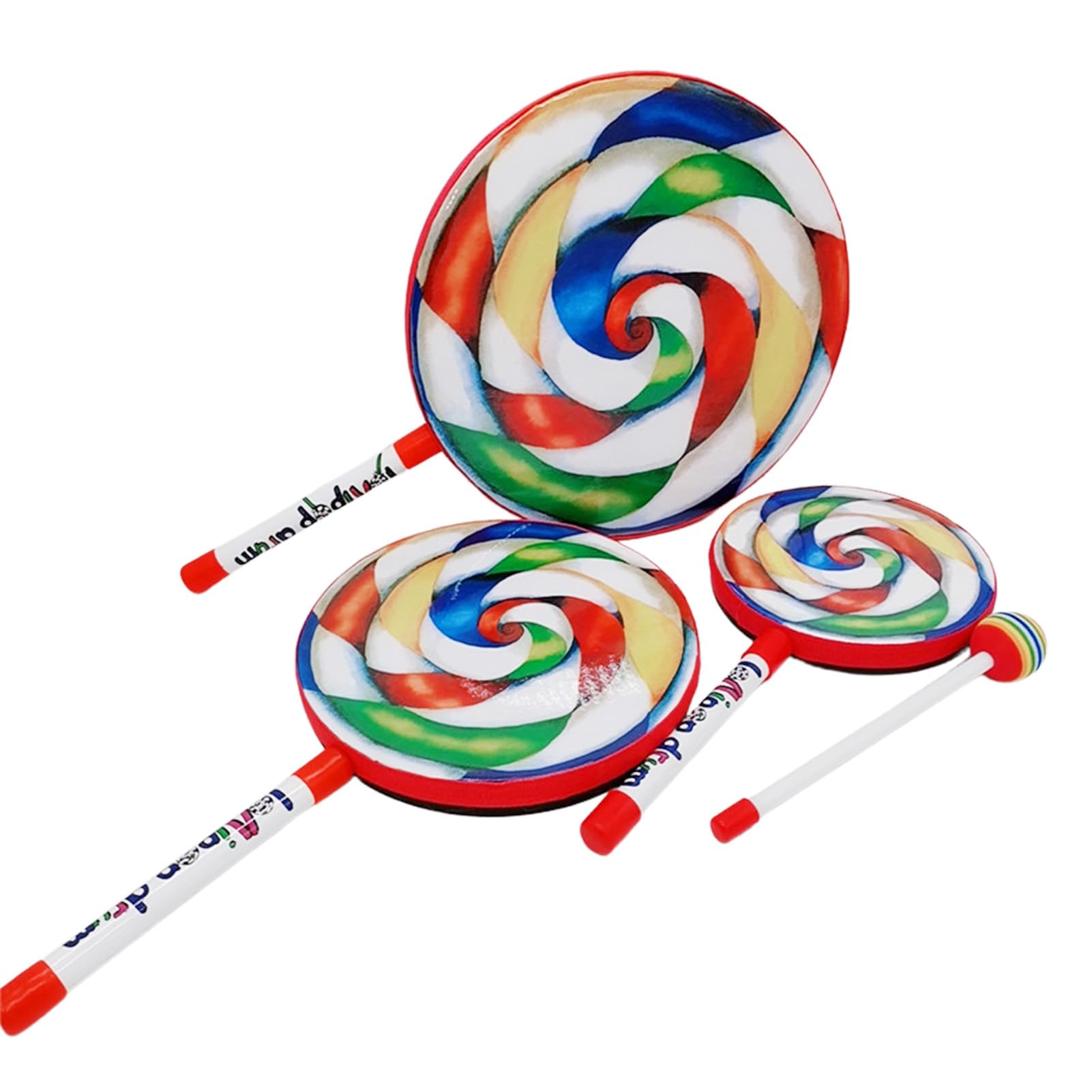 Lollipop Sticks - Colorful Hand Drum Toy With Stticks | Lollipop Drum Set | Rainbow Sticks For Kids | Interactive Musical Instrument For t0ddlers | Durable Rhythm Toy For Boys & Girls Ages 3+