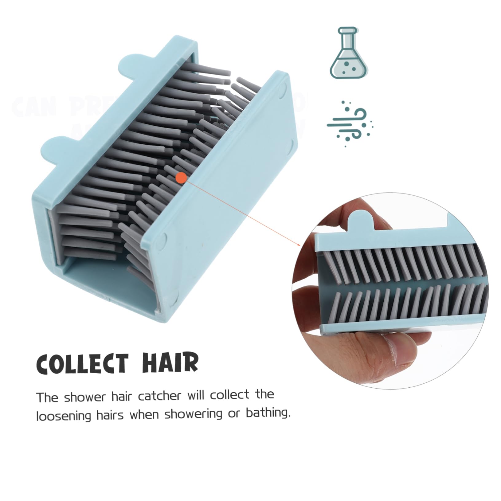 Uonlytech 3piezas Recogedor De Pelo Ducha De Silicona Reutilizable Diseño De Orejas Colector De Cabello Montado Pared para Baño Previene Tapones Drenajes