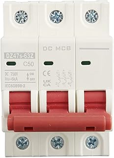 Glomora High - Performance DC Circuit Breaker - 750V 3P 50A Miniature Circuit Breakers for Solar PV Systems