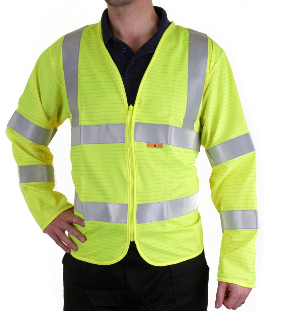 FIRE RETARDANT HI-VIS JERKIN SATURN YELLOW XXXL