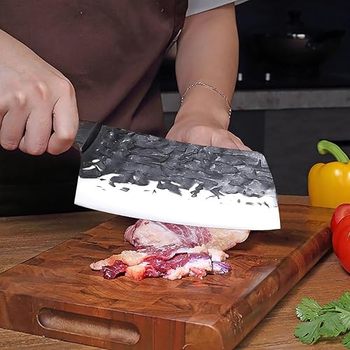 Miniatura 3 de Cuchillo de corte de carne de chef de alto carbono 5CR15 Cuchillo de chef forjado a mano Cuchillo de carnicero Cuchillo de carnicero Cuchillo de