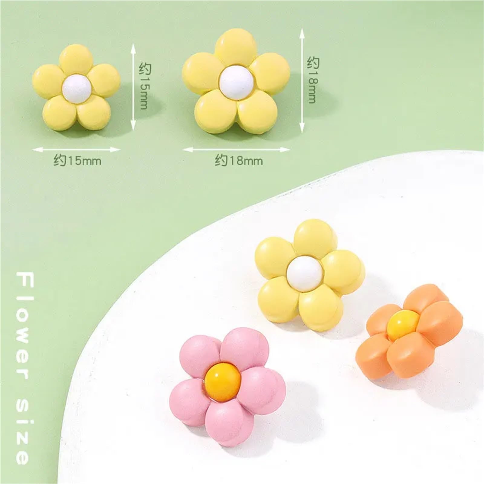 bottoni, Confezione Da 50 Bottoni In Resina Multicolor 15 E 18 Mm(Redwhite,18mm 50pcs)