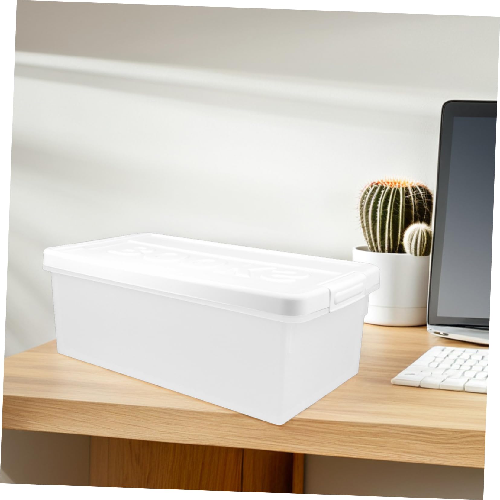 Abaodam Scatole Portaoggetti Decorative Divisori Regolabili Libri e Organizer Portatile in Plastica con Coperchio Grande Capacità per Ufficio e Casa