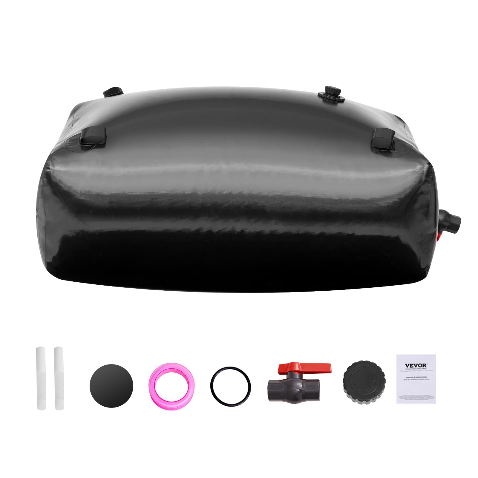 VEVOR Wasserblasen Aufbewahrungsbehälter 330 L, Wohnmobil-Wassertank, 1000D PVC faltbare Wasserspeicherbehälter, weicher Wasserbeutel, tragbare Wasserblase, Brandschutz, Camping, Notfall, Schwarz