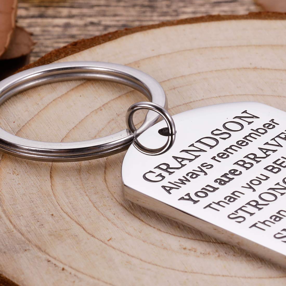 Portachiavi Per Nipote Dalla Nonna – Inciso Con Messaggio D'Amore – Regalo Sentimentale In Acciaio Inox - 2