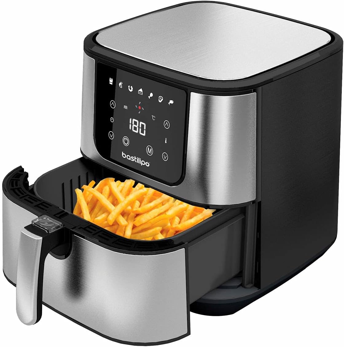 Dragon Air Fryer – Bastilipo – Freidora sin aceite 5,5L -Freidora de aire caliente con 7 programas -Con una potencia de 1800W y 60 min de temporizador – Pantalla LED – Sin BPA ni PFOA (AF-1800-0746)