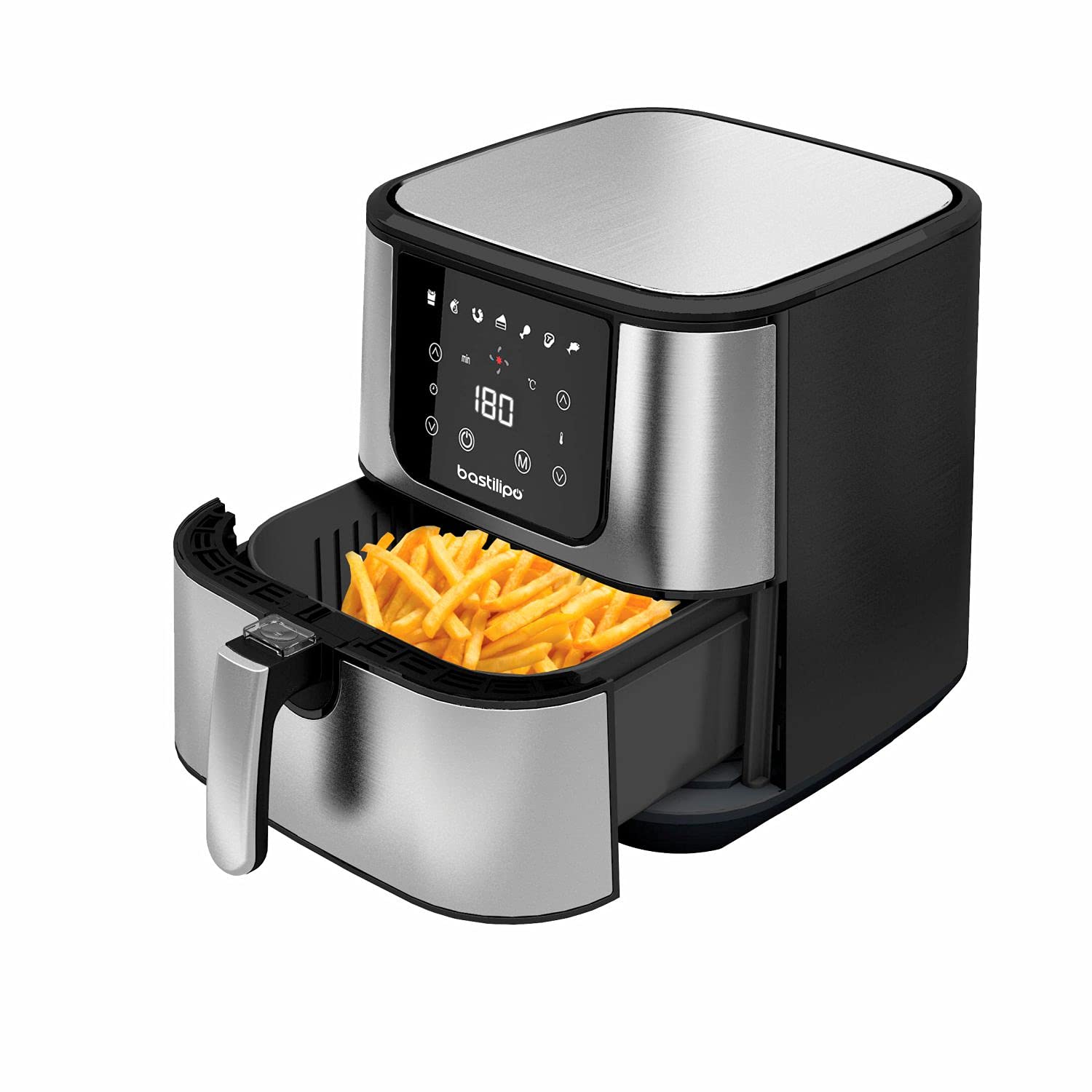Dragon Air Fryer - Bastilipo - Freidora sin aceite 5,5L -Freidora de aire caliente con 7 programas -Con una potencia de 1800W y 60 min de temporizador - Pantalla LED - Sin BPA ni PFOA (AF-1800-0746)