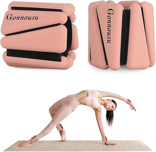 Pesas de muñeca ajustables para mujeres y hombres, juego de 2 pesas de tobillo, (1 libra cada una) para entrenamiento mejorado, perfectas para yoga,