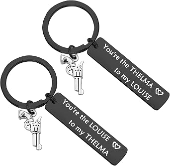 MYOSPARK Thelma and Louise Keychain Set أفضل الأصدقاء سلاسل المفاتيح تتحرك بعيدا هدية الصداقة مجوهرات
