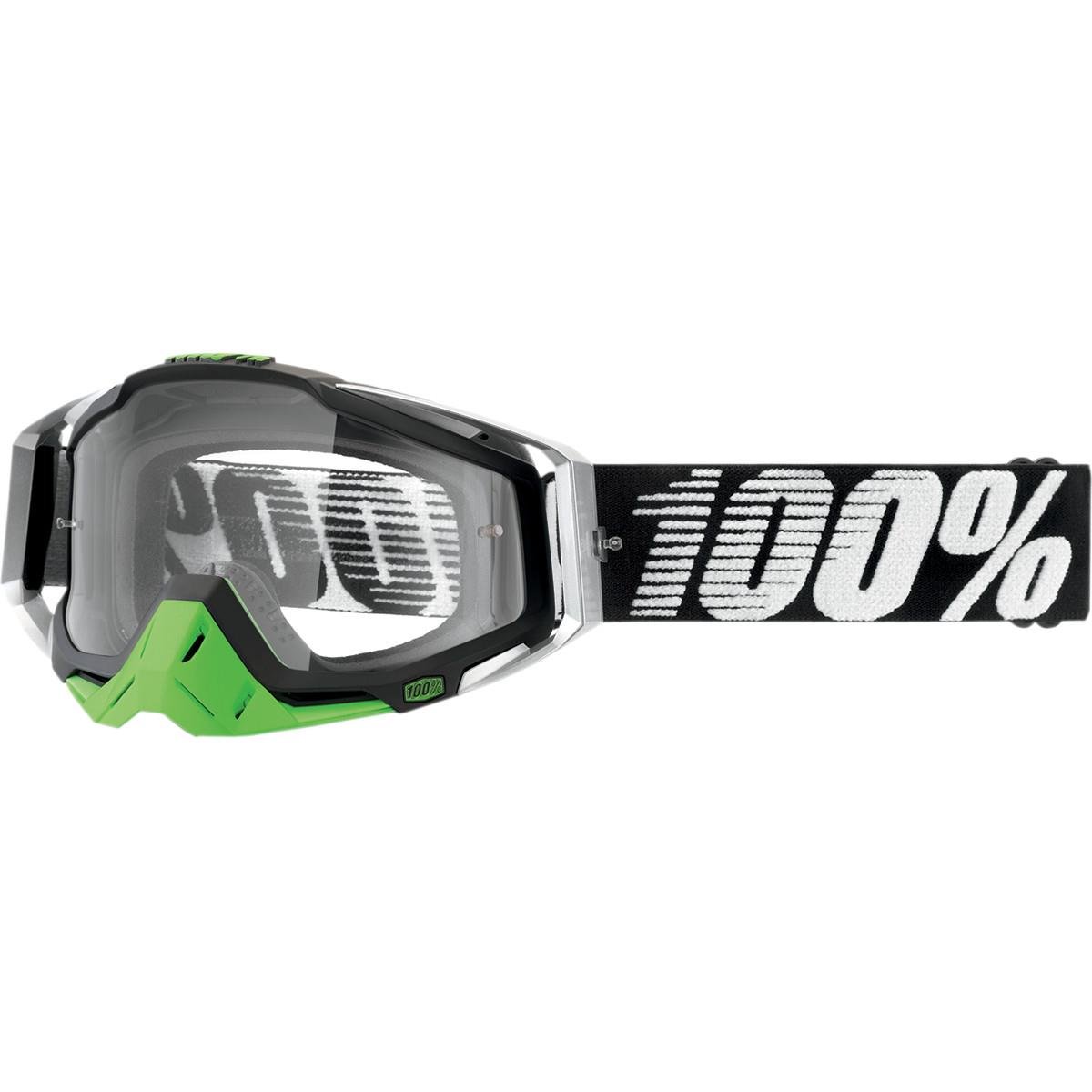 Mx Goggle 100 Percent Racecraft Clear Lens Metal-Lime (Default , Argento)