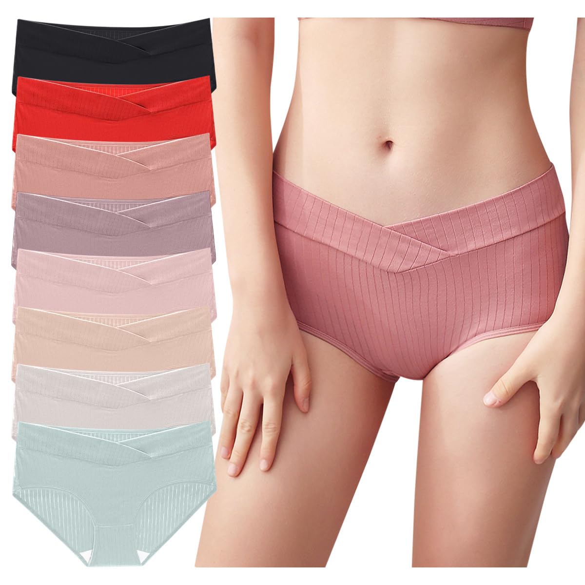 Culottes maternité respirantes pack de 8 slips coton anti-pression - 6