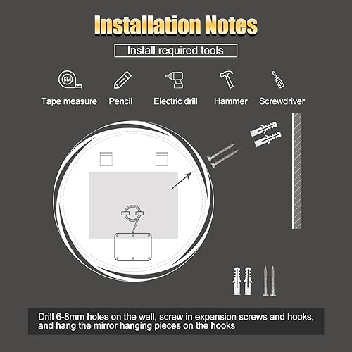 Miniatura 6 de Espejo de baño LED redondo con luces retroiluminadas de 3 colores con luz, espejo de tocador con luces de círculo antivaho Espejo iluminado grande