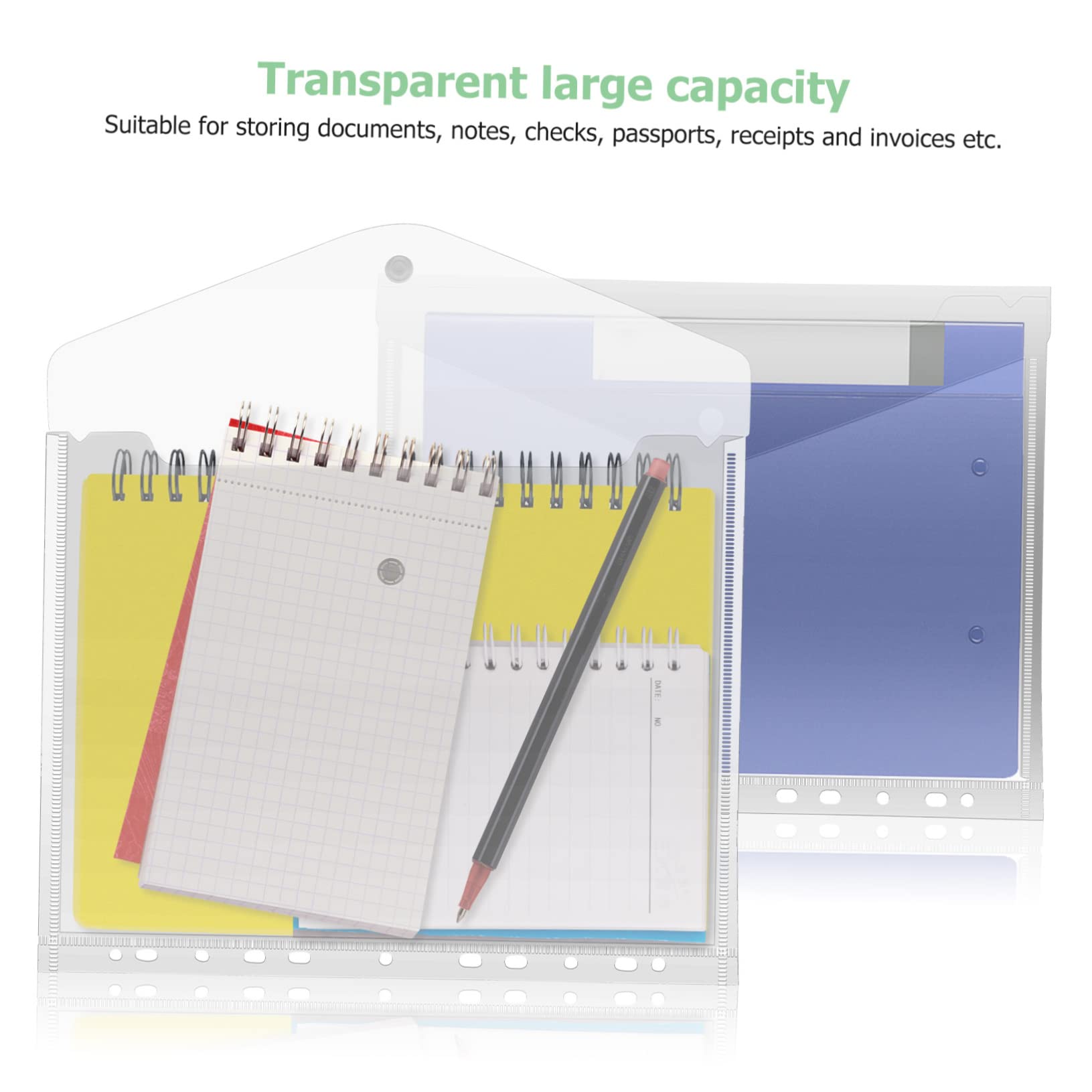 A4 Binder Pockets 20 Pezzi in Pp Trasparente 11 Fori