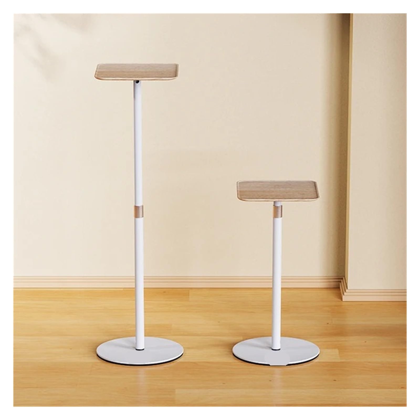Soporte De Suelo Ajustable En Altura con Bandeja De Madera