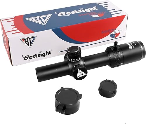 Miniatura 6 de BESTSIGHT HD 1.2-7X24 FFP Primer plano focal (FFP) CQB Scope 1.181 in Tubo con retícula iluminada roja Ajuste .223 5.56