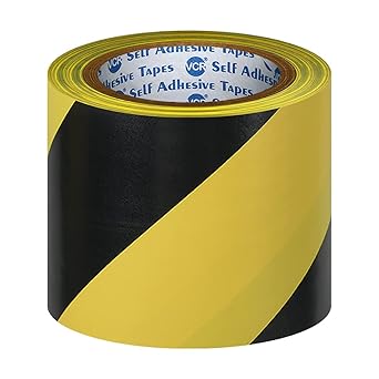 VCR Black & Yellow Floor Marking Tape - 18 Meters in Length 96mm / 04