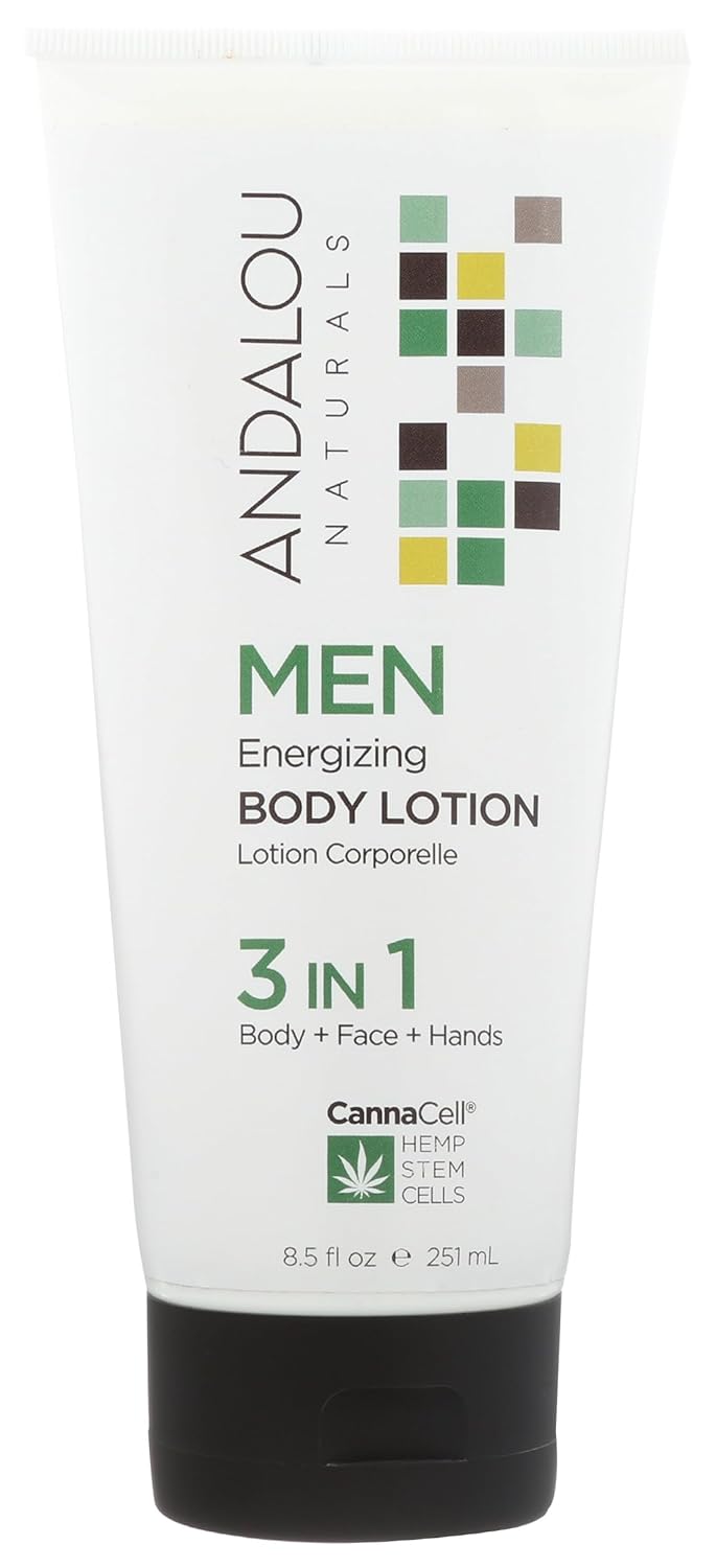 Andalou Naturals CannaCell MEN Energizing Body Lotion, 8.5 Ounce