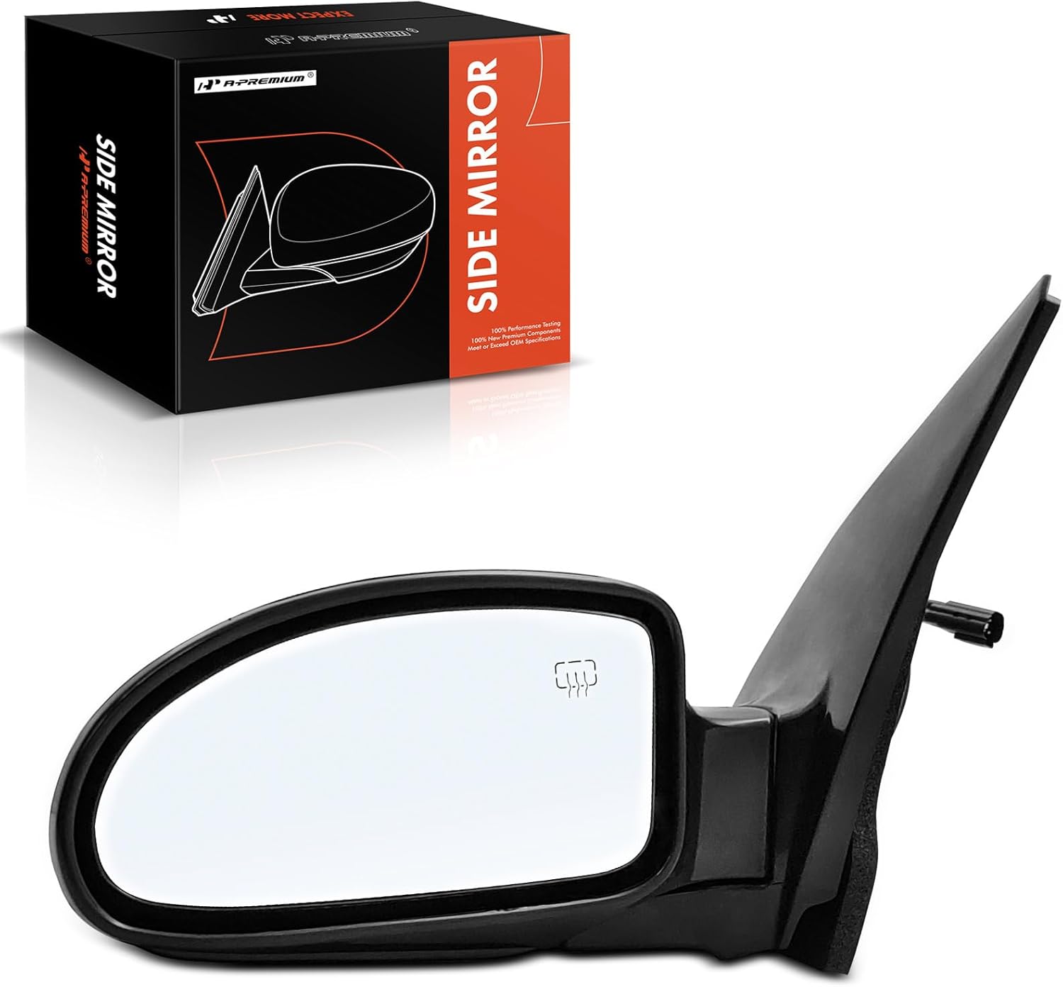 A-Premium Driver Side Power Door Mirror - Compatible with Ford Focus 2002-2007 - Heated Manual Folding Black Outside Rear View Mirror - Replace# 2M5Z17683BA