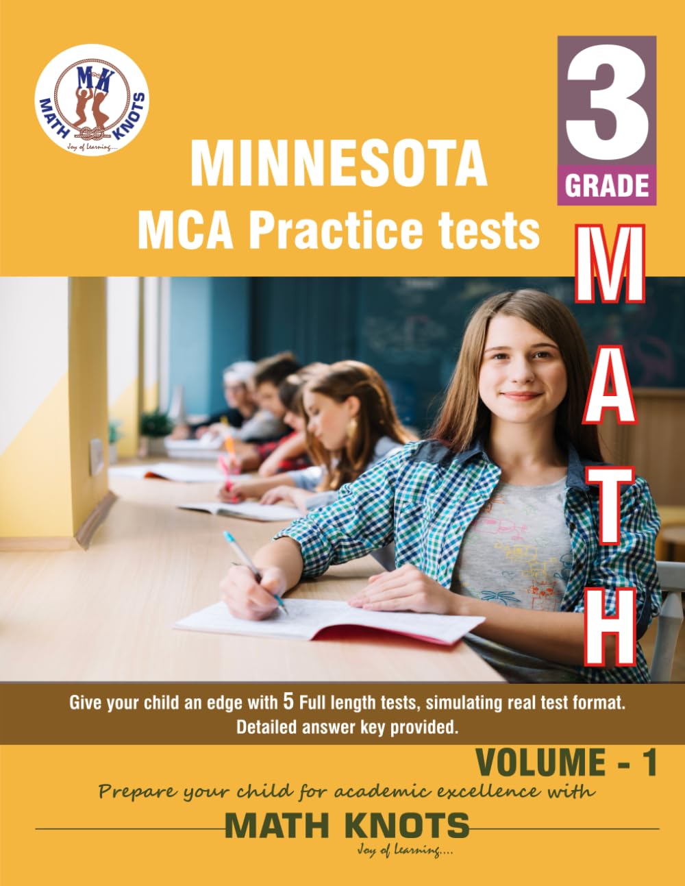 Minnesota State (MCA) Comprehensive Assessment , 3rd Grade MATH Practice Tests ,Volume 1