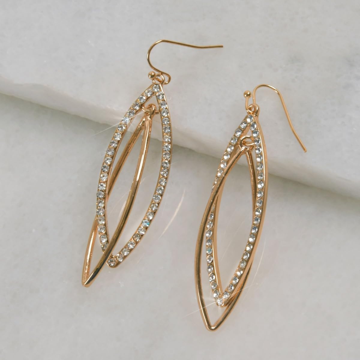 Simulated Diamond Teardrop Dangle Earrings for Women - Cubic Zirconia Crystal Long Dangling Earrings - Image 9