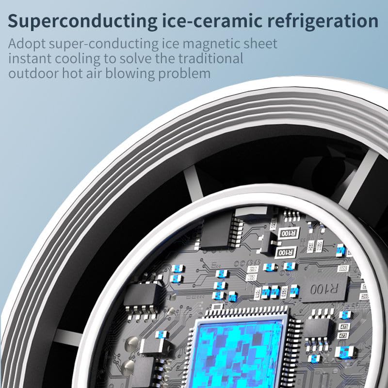Image of K801 Portable Ice Cooling Hand Fan, 4000mAh Rechargeable, 199 Speed Settings, Turbo BLDC Motor, 20H Runtime, FrostTouch 5C Cooling, Travel Fan