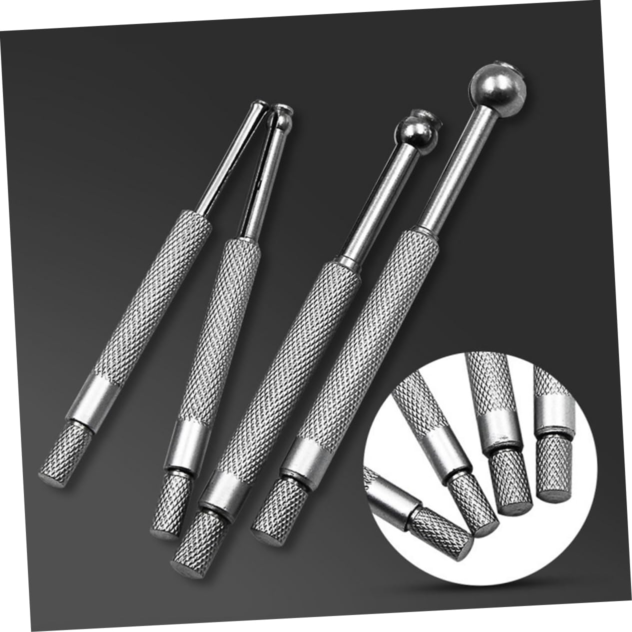 Amosfun 4-Piece Telescoping Hole Gauge Set Adjustable Nickel-Plated Internal Diameter Gage Small Bore Precision Measuring Tool 3-14mm