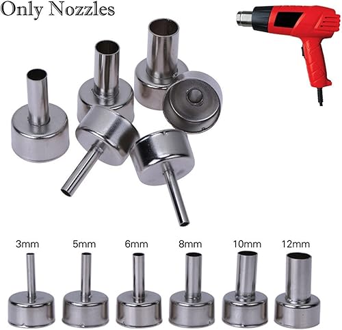 Miniatura 3 de CYPHE Boquilla 6pcs herramienta de aire caliente soldadura resistente al calor plata reparación pulverizador parte soldadura boquilla