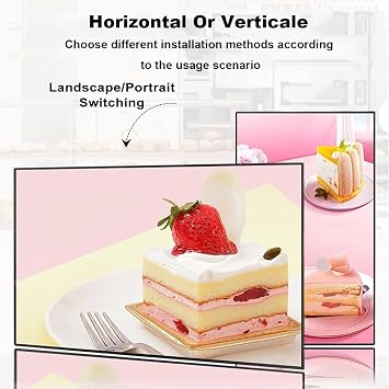 Advertising Machine,32/43/49in Advertising Display Screen,178° Viewing Angle,Smart Split-Screen Function,Remote Control,Loop Playback,Non-Touch,For Restaruant/Shopping Mall 32in