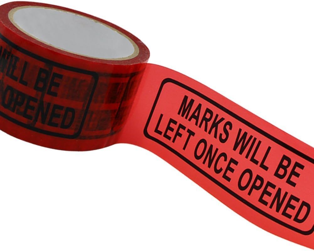 Tamper Evident Security Tape Resistant Safety Stickers Labels Seals Prevent Opened Void Tape Legend “Marks Will Be Left Once Opened” (5cm x 55yds)