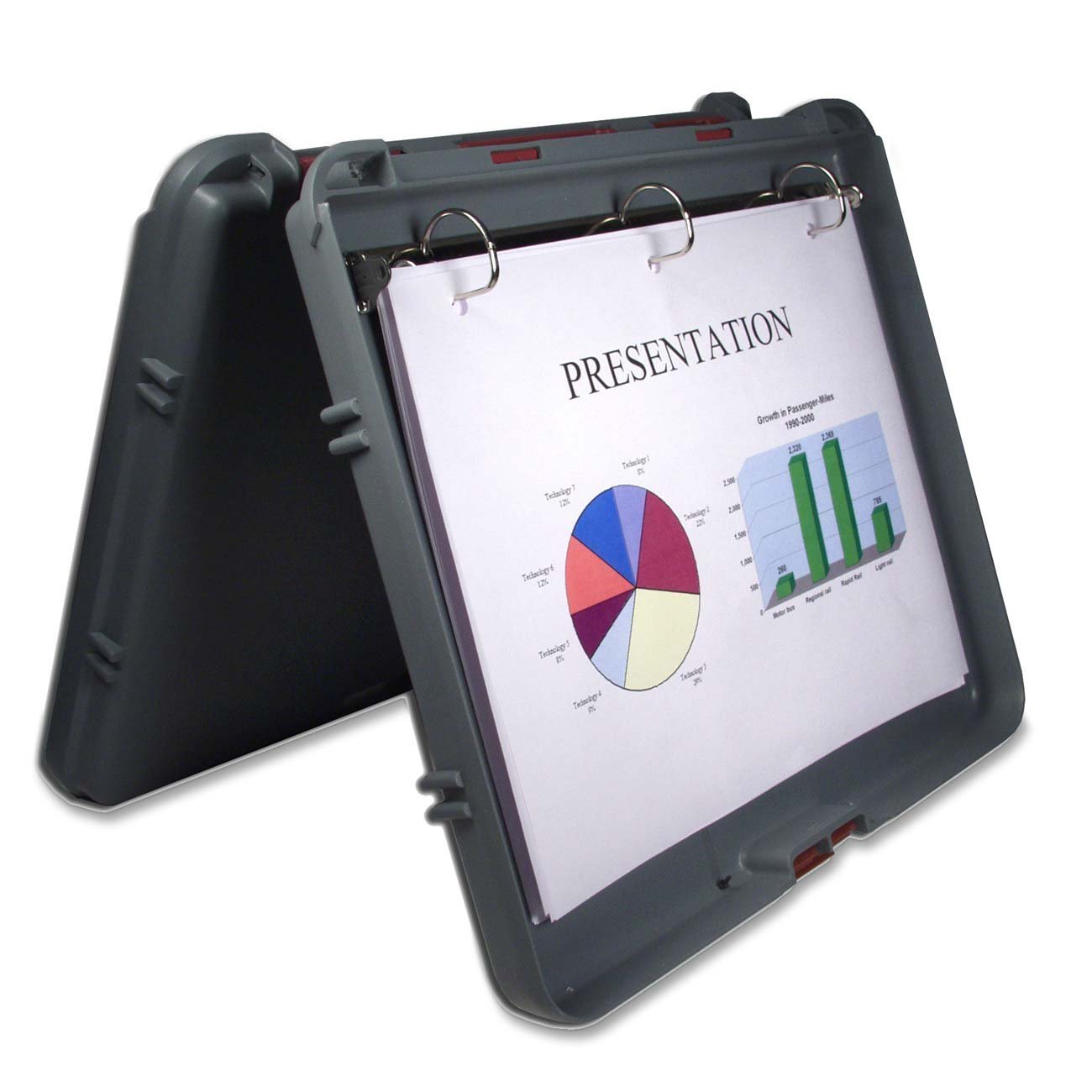 Saunders Charcoal & Maroon RingMate Plastic Storage Clipboard - Portable Mobile Organizer for Home, Office, and Business Use (00480)