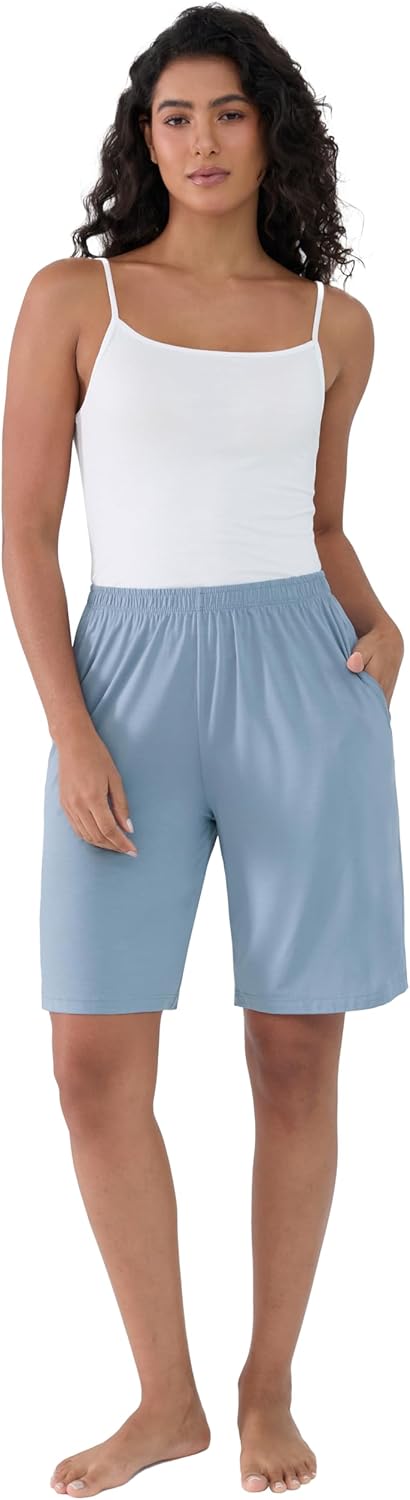 Joyaria Cooling Bermuda Shorts Women Bamboo Viscose Sleep Lounge Pajama Wicking Sweat Shorts Yoga Active Wear with Pockets - Image 5