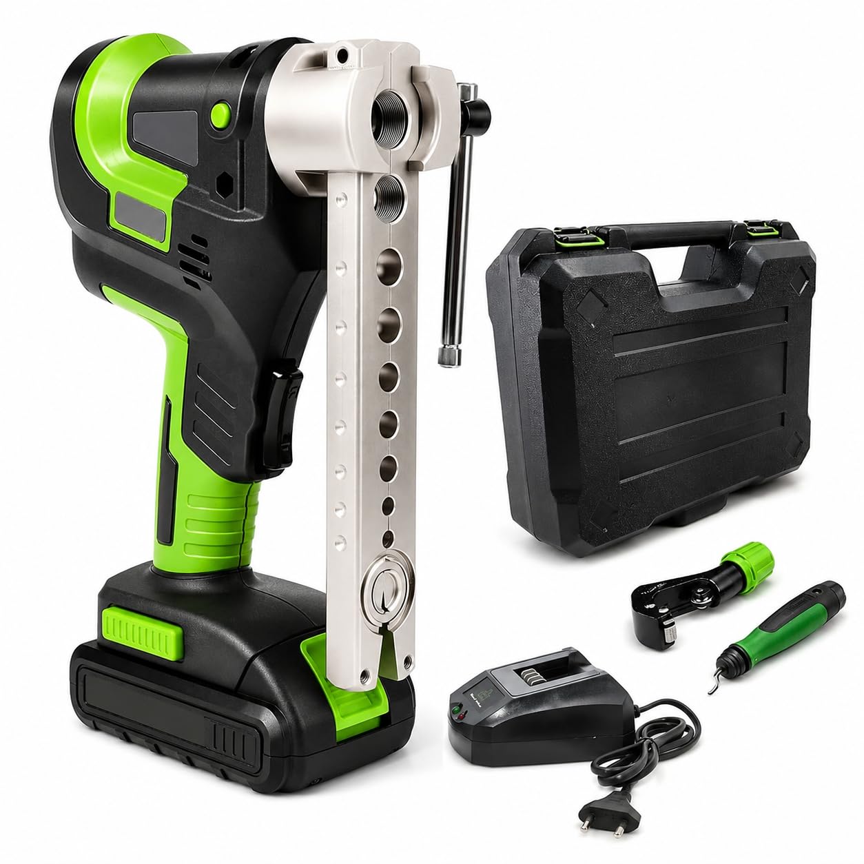 Kit di utensili elettrici senza fili, espansore per tubi da 1/4-3/4", design eccentrico a 45° per applicazioni di acqua, refrigerazione e freni