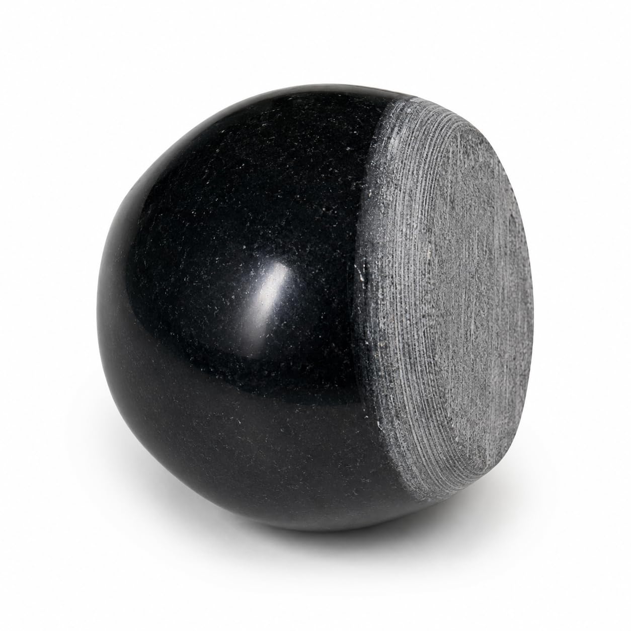 Handcrafted Black Stone Grinding Ball | Granite Ball Grinder with Rough Grinding Face & Smooth Polished Grip | Traditional Stone Grinder for Garlic, Ginger, Pepper, Herbs & Masala Paste-image-11