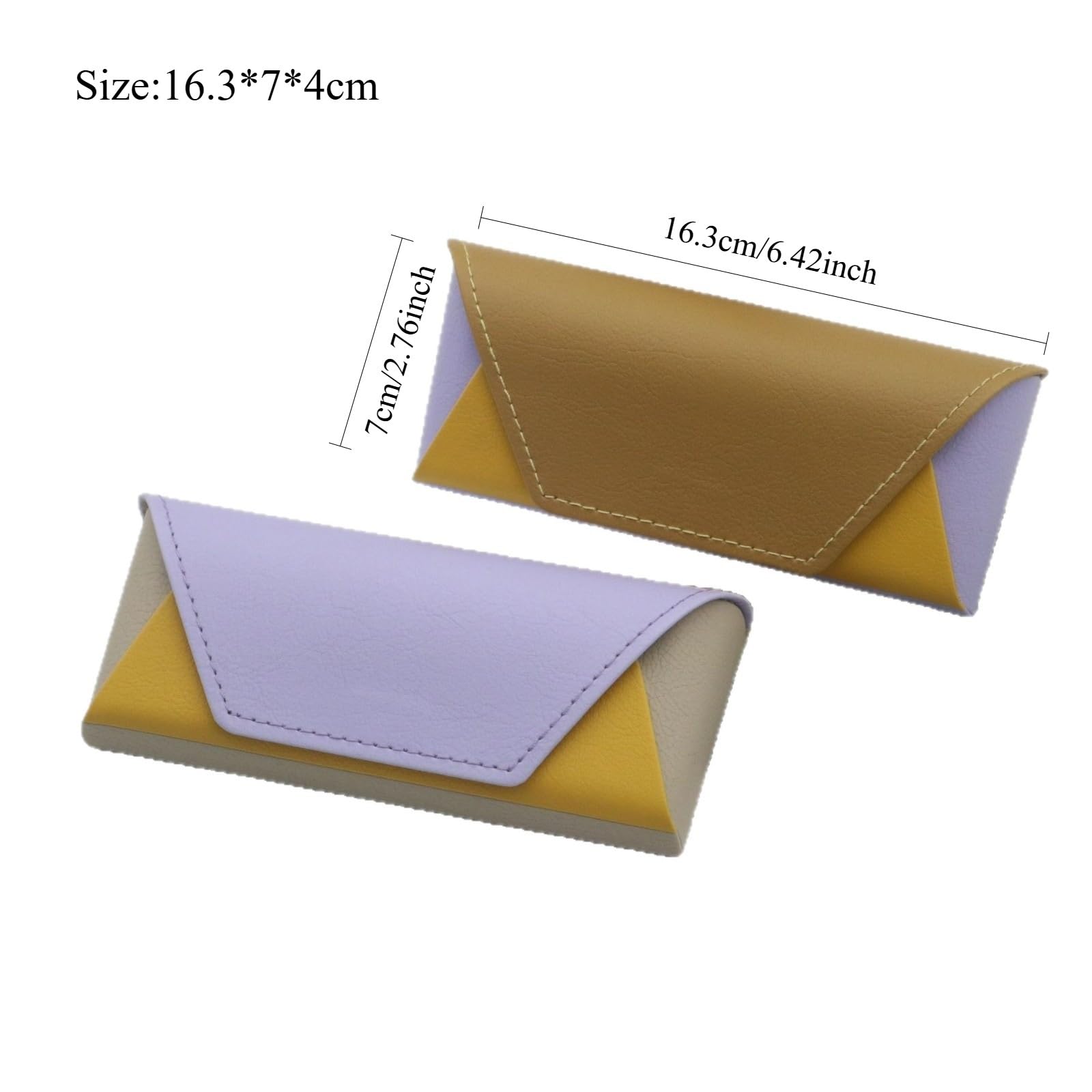 Estuche for gafas de sol con bloques Color, caja almacenamiento for ópticas resistente a la presión y a prueba golpes, elegante bolsa for hecha a mano, 2 uds Para Mujer y Hombre