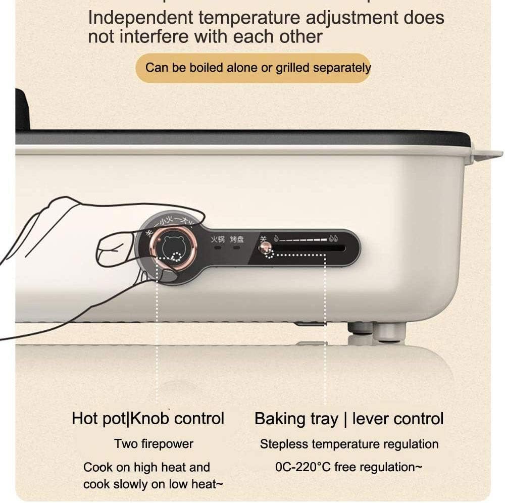 Electric Hot Pot Oven Smokeless Barbecue Machine Home BBQ Grills Indoor Roast Meat Dish Plate Multi Cooker