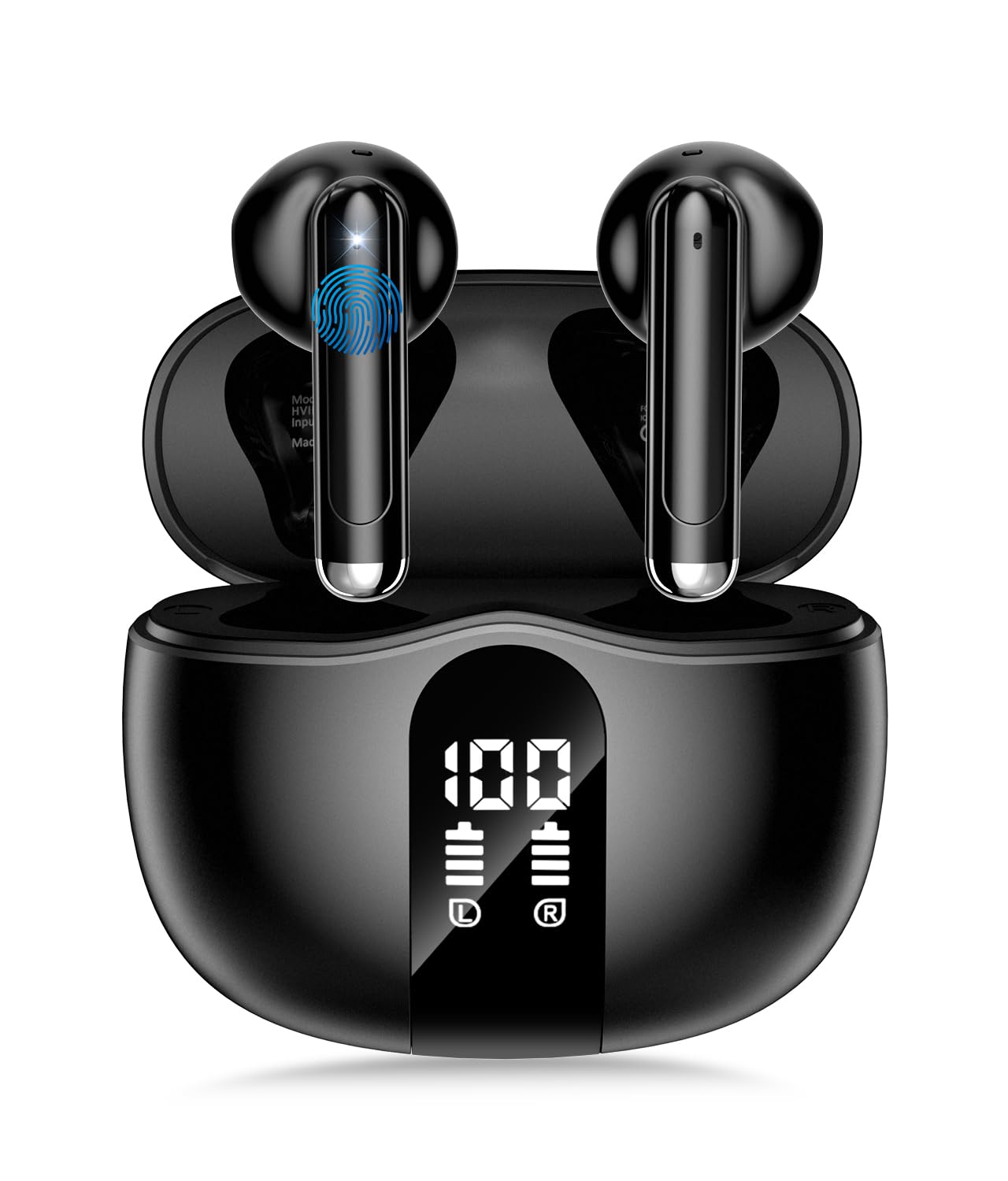 Wireless Earbuds Bluetooth 5 4 Headphones HiFi Stereo Ear Buds with 50H Playback LED Display Wireless Earphones Clear