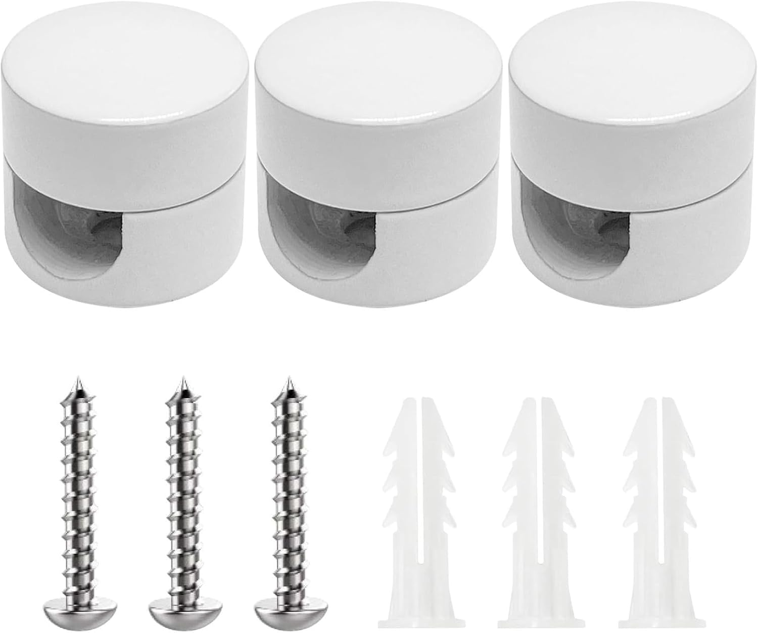 4er Set Affenschaukeln Aus Aluminium – Weiße Wand- & Deckenpins Für Lampen, Inkl. Schrauben & Dübel