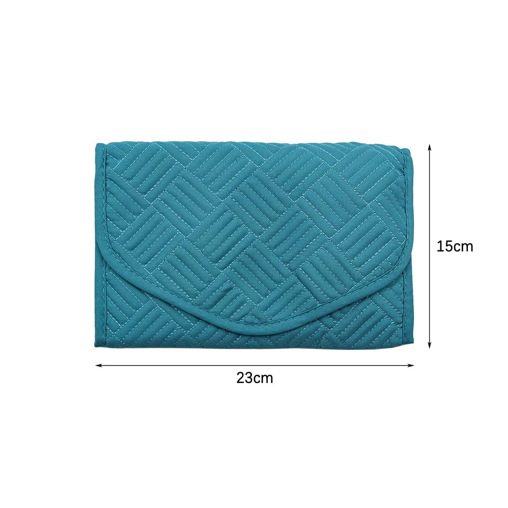 Rollos de Joyas para Viajes Organizador de Joyas de Viaje Plegable Estuche de Almacenamiento Bolsa para Anillos Pendientes Collares Pulseras (Verde)