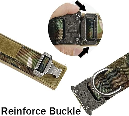 Miniatura 3 de Collar de perro personalizado, collar táctico ajustable resistente con asa para perros medianos y grandes (camuflaje del desierto, mediano (cuello