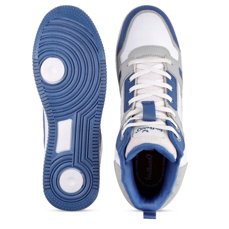 Image of WALKAROO High Top Casual Sneakers for Men's|Stylish and Comfortable|Cushion Insole and Slip-Resistance Outsole|Perfect Casual Wear|WY3466