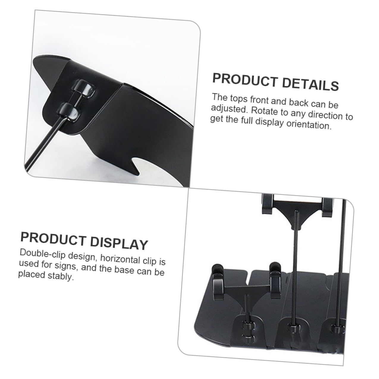 10 pezzi Supporto Cartellini Prezzi Nero Clip Porta Etichette in Ferro Elettroplaccato per Supermercato Panetteria e Negozio Espositore Prezzi Versatile e Riutilizzabile