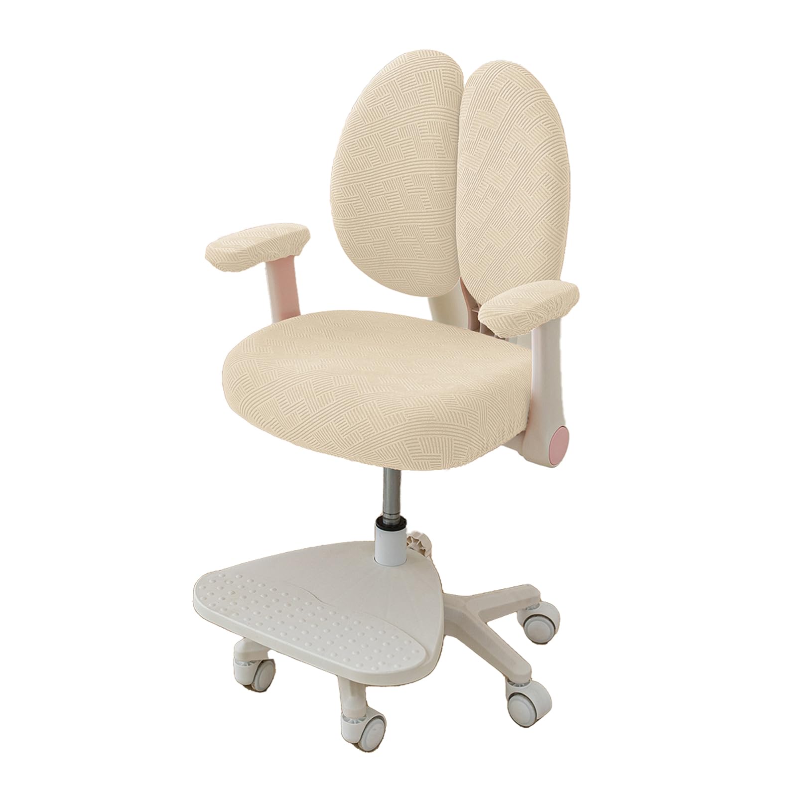 Fundas Sillas Funda Silla Escritorio, Fundas Elásticas para Silla de Juego Ergonómicas, Funda Silla Oficina con Reposabrazos Respaldo, Universal Cubierta de Silla de Escritorio de Ordenado-Beige