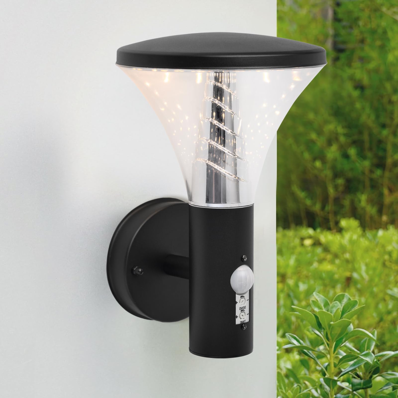 Led Aussenlampe Mit Bewegungsmelder Und Schalter Für Dauerlicht qfzwj Aussenlampe mit Bewegungsmelder,Edelstahl schwarz Aussenleuchte