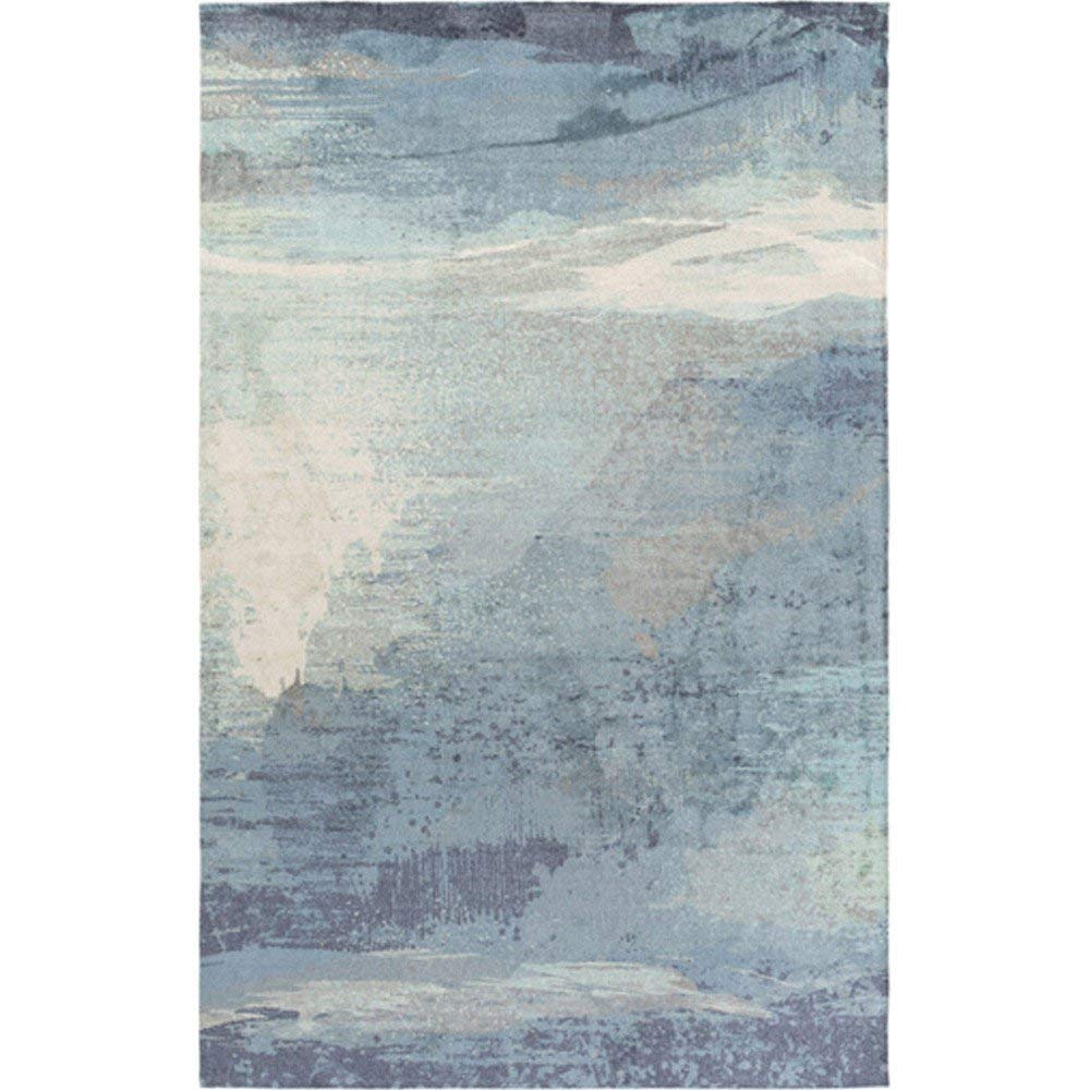 Sheldon Navy Blue and Medium Gray Modern Area Rug 8' x 10'