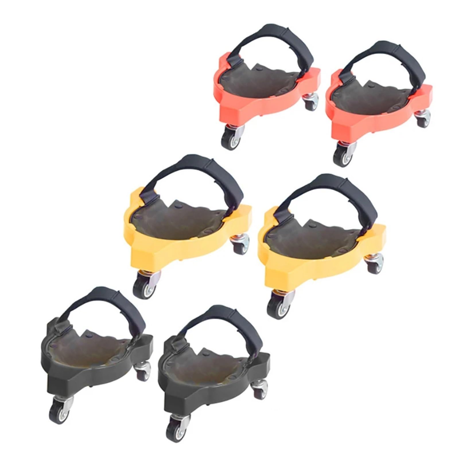 MIUYTRN Rodilleras rodantes multiusos, rodillera con polea, 3 ruedas giratorias, for trabajos de construcción, jardinería, rojo, negro, amarillo, 1 ud. cuicui(Red)