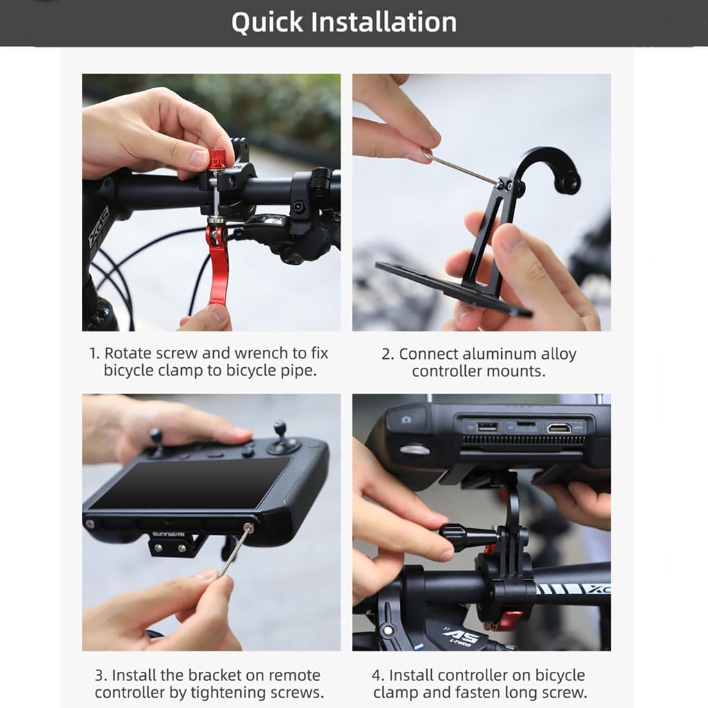 Taoke Soporte de mano para bicicleta para DJI RC PRO y cámaras de acción, control remoto con pantalla