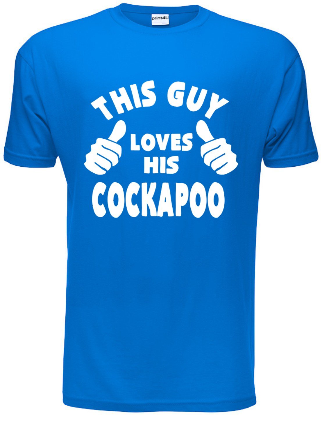 This Guy Loves His Cockapoo Dog Mens T-Shirt Medium Blue
