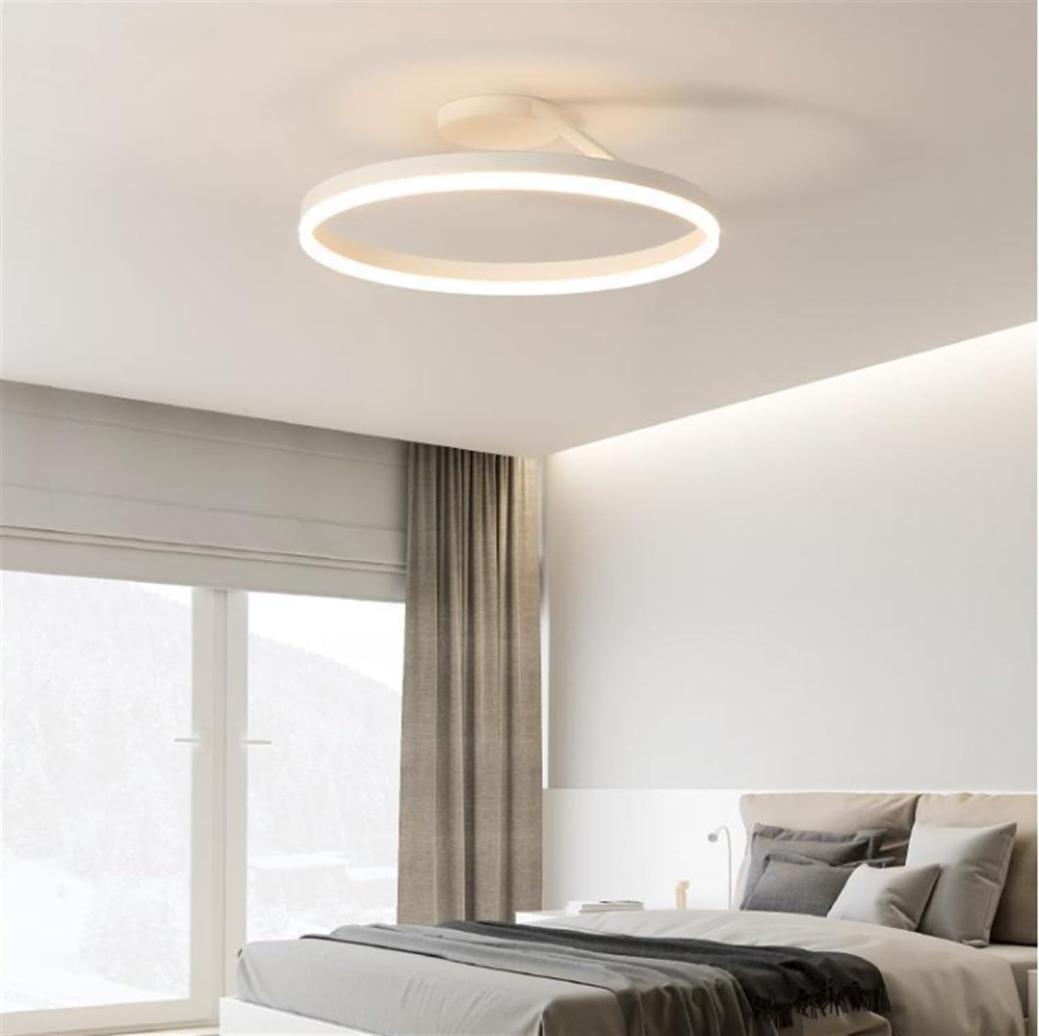 Lampa sufitowa LED do montażu podtynkowego z pilotem, 38W 3000K-6500K Ściemnialna oprawa sufitowa, nowoczesne lampy sufitowe LED do sypialni, kuchni, pralni, biały/czarny