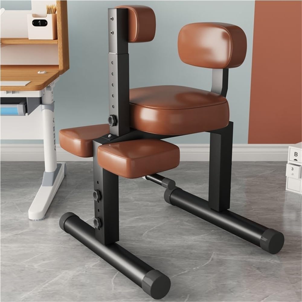 Ergonomic Kneeling Chair, Kneelings Office Chair with Adjustable Height and Backrest Support, Multifunctional Posture Chair for Meeting Room, Office(Brown)