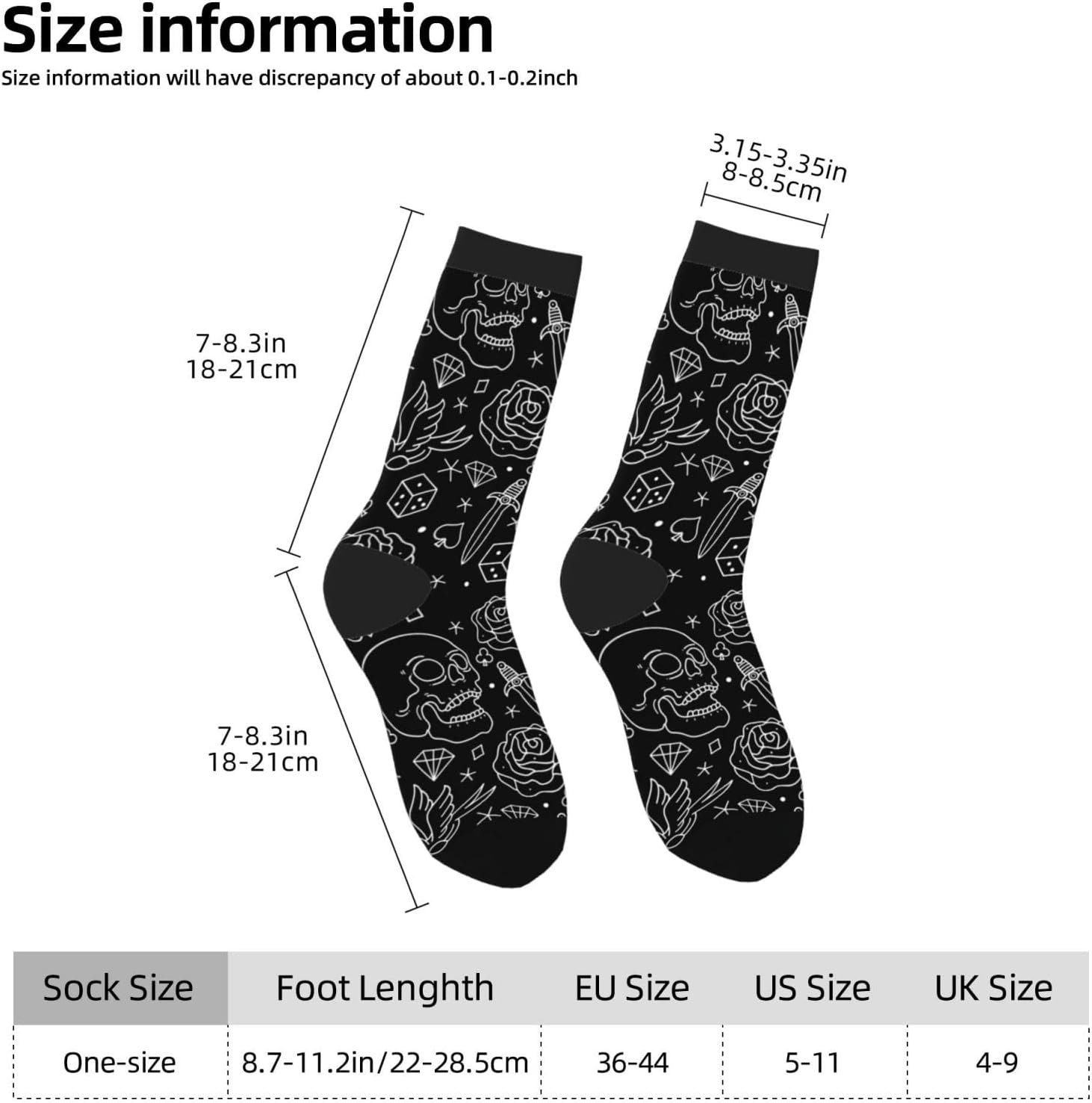 Tattoo Old School Crew Socks For Men'S & Women'S Wicking Socks Creative Elastic Sports Sock - Image 5